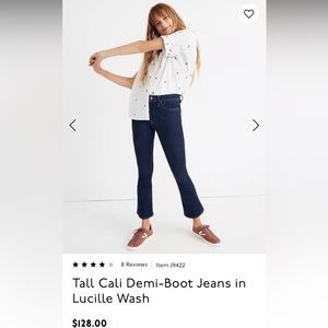 Dark Wash Madewell Cali Demi boot jeans